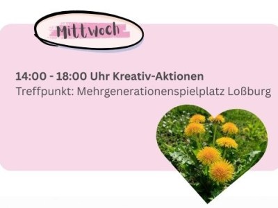 Kreativ-Aktionen auf Mehrgenerationenspielplatz